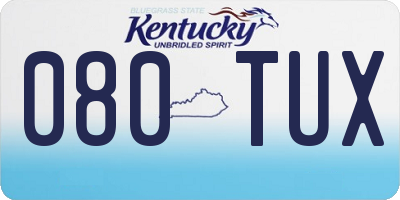 KY license plate 080TUX