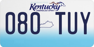 KY license plate 080TUY