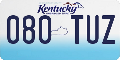 KY license plate 080TUZ