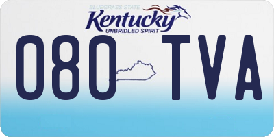 KY license plate 080TVA