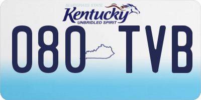KY license plate 080TVB