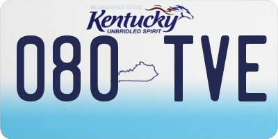 KY license plate 080TVE