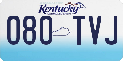KY license plate 080TVJ