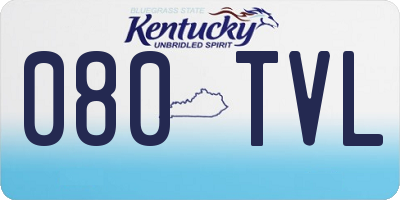 KY license plate 080TVL