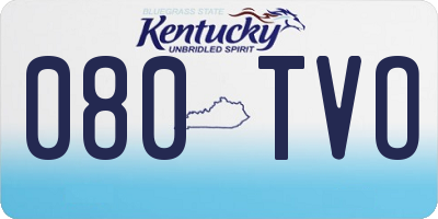 KY license plate 080TVO
