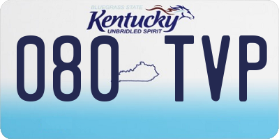 KY license plate 080TVP