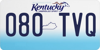 KY license plate 080TVQ