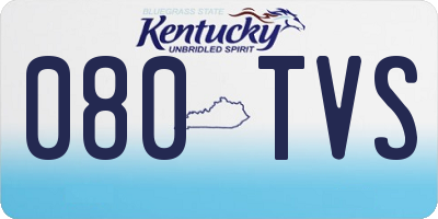 KY license plate 080TVS