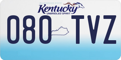 KY license plate 080TVZ