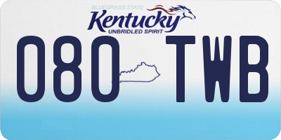 KY license plate 080TWB