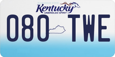 KY license plate 080TWE