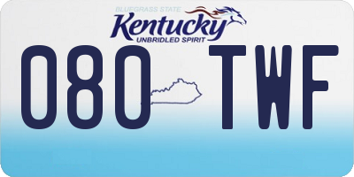 KY license plate 080TWF