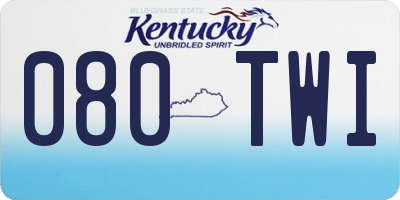 KY license plate 080TWI