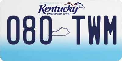 KY license plate 080TWM