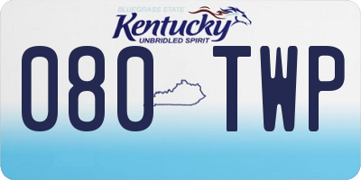 KY license plate 080TWP
