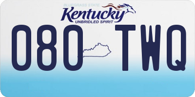 KY license plate 080TWQ