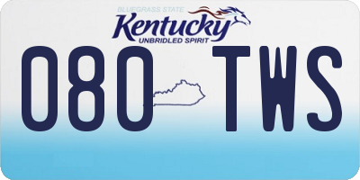 KY license plate 080TWS