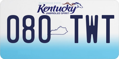 KY license plate 080TWT