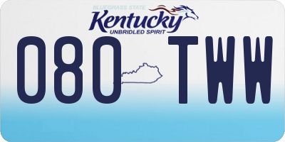 KY license plate 080TWW