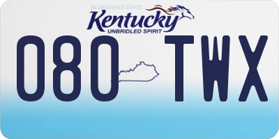 KY license plate 080TWX
