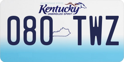 KY license plate 080TWZ