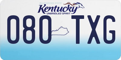 KY license plate 080TXG