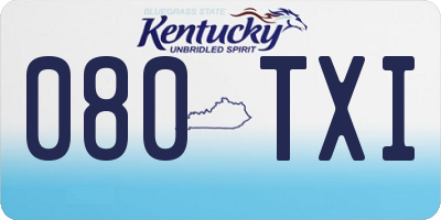 KY license plate 080TXI