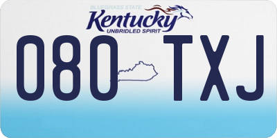 KY license plate 080TXJ