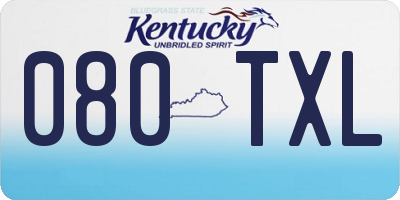 KY license plate 080TXL
