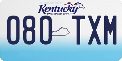 KY license plate 080TXM