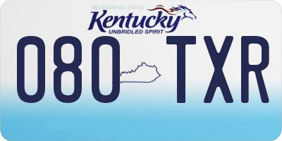 KY license plate 080TXR