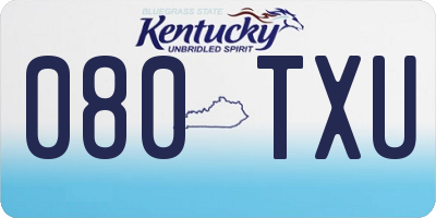 KY license plate 080TXU