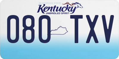 KY license plate 080TXV