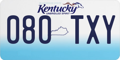 KY license plate 080TXY