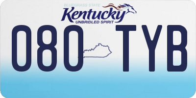 KY license plate 080TYB