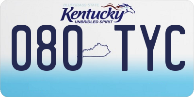 KY license plate 080TYC