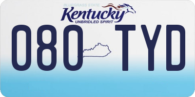 KY license plate 080TYD