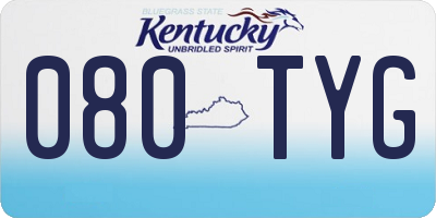 KY license plate 080TYG