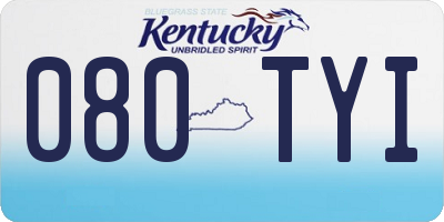 KY license plate 080TYI