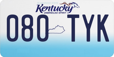 KY license plate 080TYK