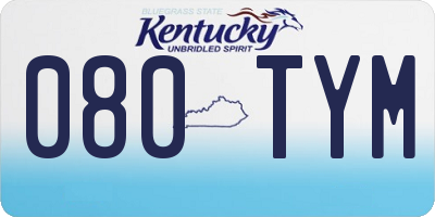 KY license plate 080TYM