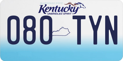 KY license plate 080TYN