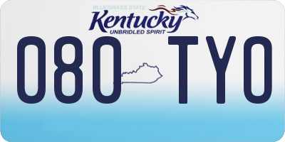 KY license plate 080TYO