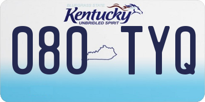 KY license plate 080TYQ