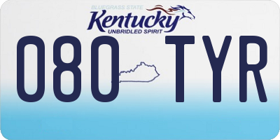 KY license plate 080TYR