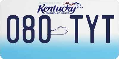 KY license plate 080TYT