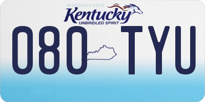 KY license plate 080TYU