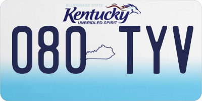 KY license plate 080TYV
