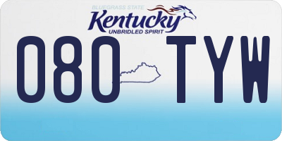 KY license plate 080TYW