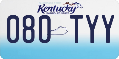 KY license plate 080TYY